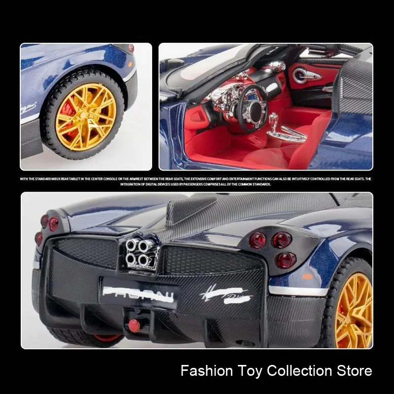 1: 24 Pagami Alloy Car Model High Simulation Diecasts Toy With Sound and Light Pull Back Vehicles Decoration Toys For Kids Gift