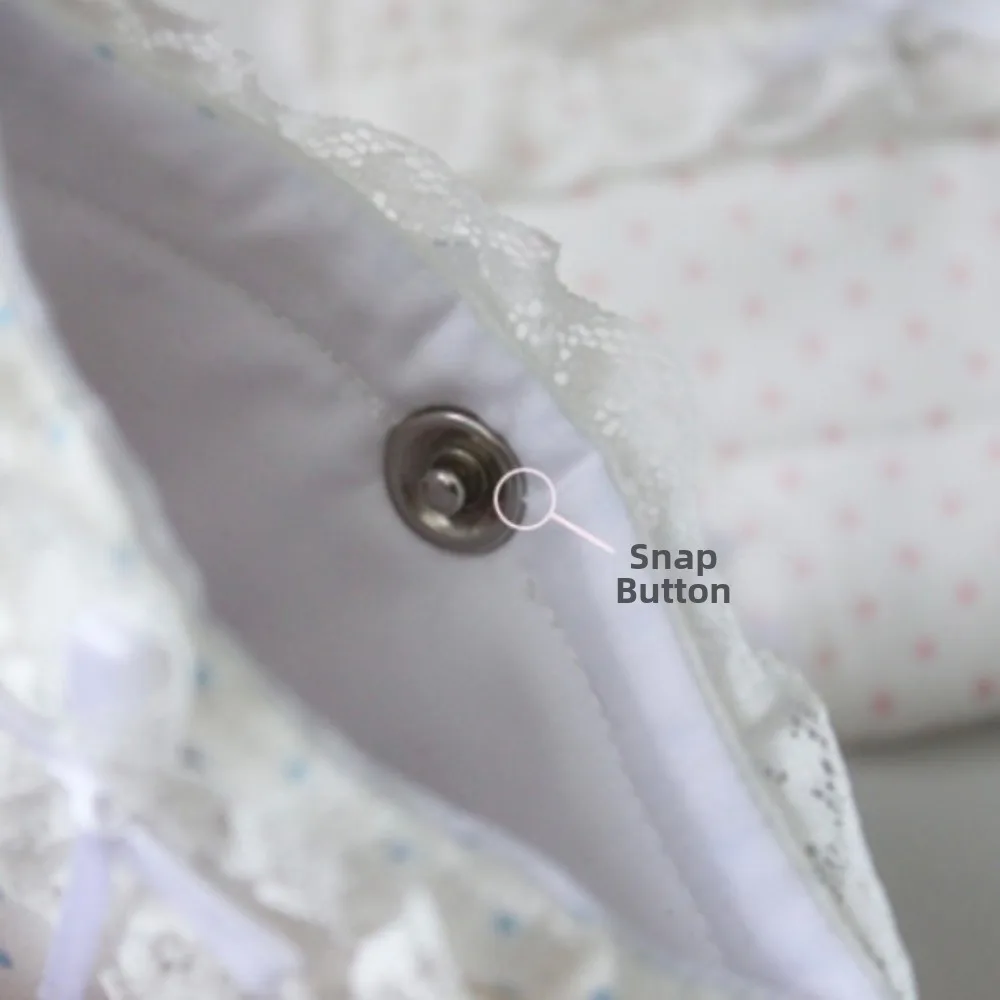 Polka Dot Card Holder Pendant Lace Trim Snap Button Bag Pendant Keychain Mini Size Bow Detail Polka Dot Pouch Bag Decoration