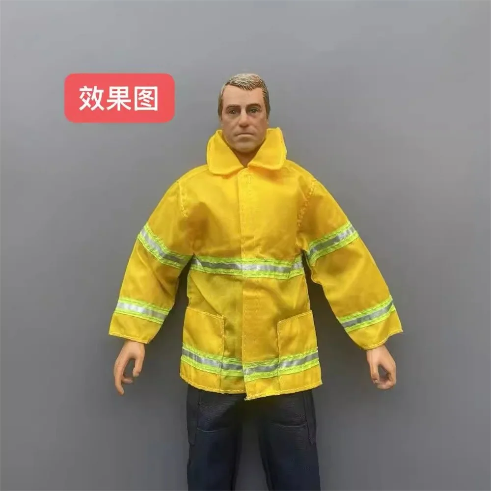 Gorąca sprzedaż 1/6 Płaszcz strażaków Topy Żółty kolor Mini zabawki Model nie jest prawdziwy dla 12-calowej męskiej figurki akcji Element sceny DIY