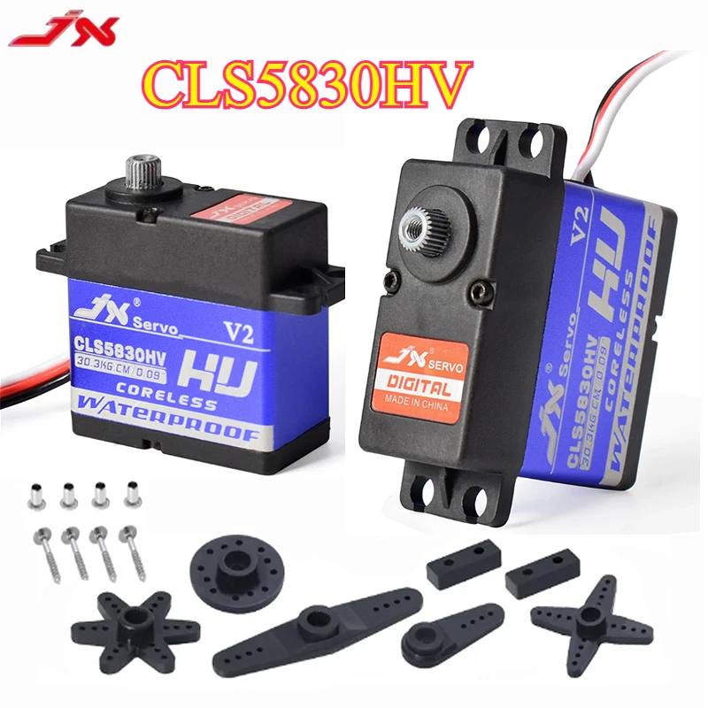 JX CLS5830HV 30KG 6-8.4V เซอร์โวมอเตอร์ดิจิตอลกันน้ำ แรงดันสูง พร้อมเกียร์โลหะ สำหรับรถบังคับวิทยุ RedCat HPI Baja 1/10 และ 1/8 อุปกรณ์เสริมรถครอว์เลอร์