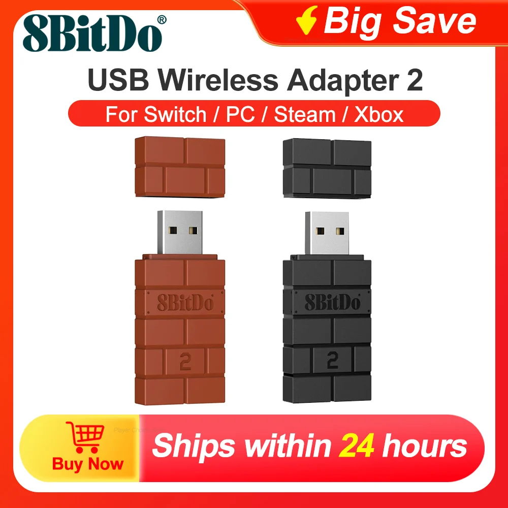 8BitDo Adaptateur 2 Bluetooth sans fil USB,  pour Windows Mac, playstation,Raspberry Pi, Nintendo Switch, Support ps5 ,PS3, ps4,nintendo switch,xbox series x, xbox one,xbox série s manette