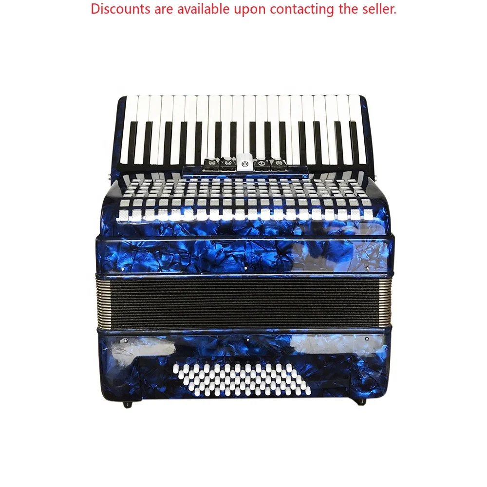 OEM JP3460 Blue Professional Piano Keyboard Accordion 34 Keys 60 Bass 5 Registers Diatonic Conformation
