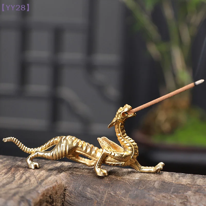 【YY28】Dragon Incense Burner Stick Holder Vintage Sandalwood Base Temples Yoga Studios Meditation Stand Home Decoration Crafts{Y}