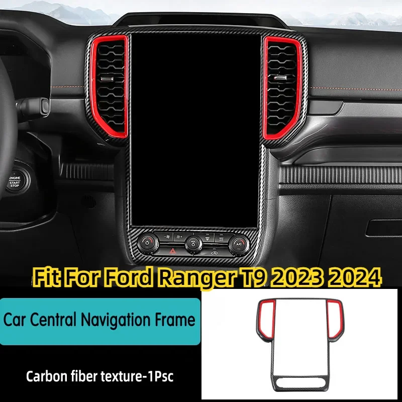 

Car Central Navigation Frame Fit For Ford Ranger T9 2023 2024 Dashboard Air Vent Outlet Cover Frame Trim Interior Accessories