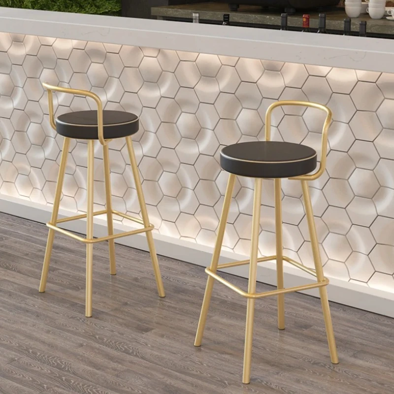 

Gold Design Modern Bar Chairs Stool Lounge Round Simple High Bar Stools Kitchen Nordic Sillas Altas Para Barra Luxury Furniture