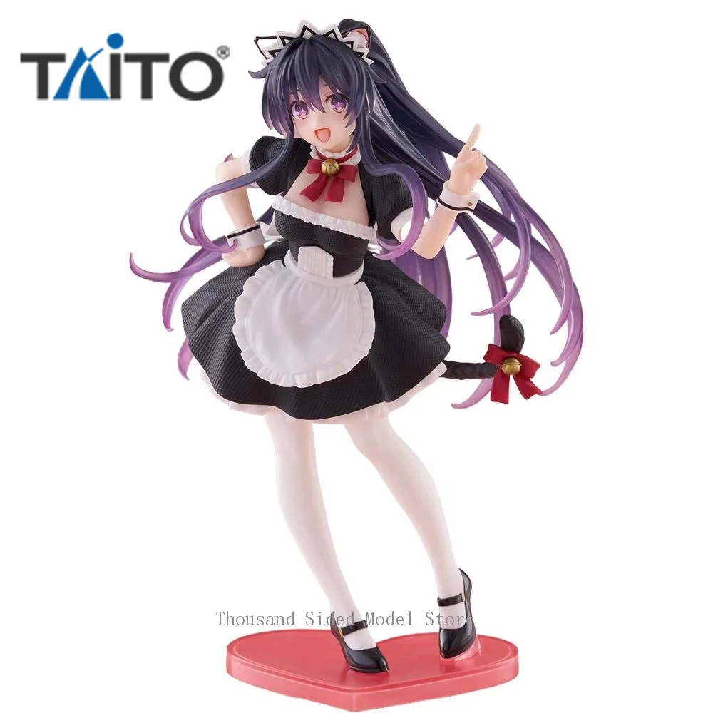 Original genuíno TAITO DATE A LIVE Coreful Yatogami Tohka (Nekomimi Maid ver.) Figura de anime de ação 18CM lindo modelo colecionável