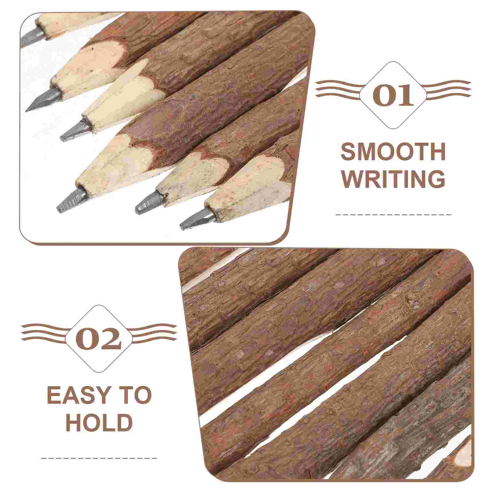 15 PCS Pencil Large Case Wood Branch Twig Pencils Bark Natural Camping Log Bride Office