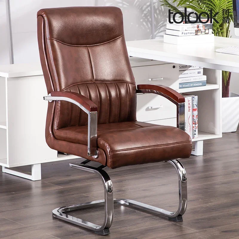 

-Bow Shaped Chair, Leather Backrest , Leather Swivel Chair,