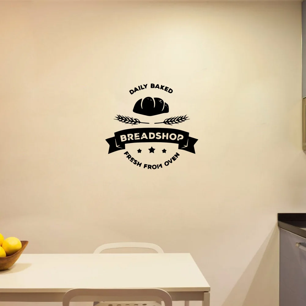 

1 pc new breadshop daily bread with star Wall Sticker Pvc Wall Art Modern Fashion for Kitchen and Dining Room wallpaper