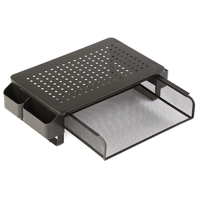 

Computer Bracket Rack with Heat Dissipation Holes and Drawers Laptop Monitor Heightening Rack Suitable for Tablet
