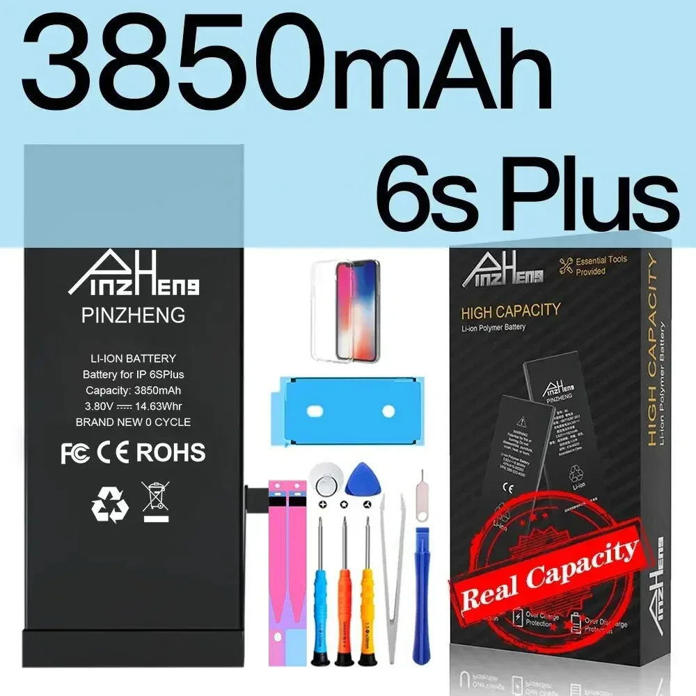 PINZHENG Echter Akku mit hoher Kapazität für iPhone 8 Plus SE 5S 6 6S 7 X Xr Xs Max Telefon-Ersatzbatterien Garantie ein Jahr 6