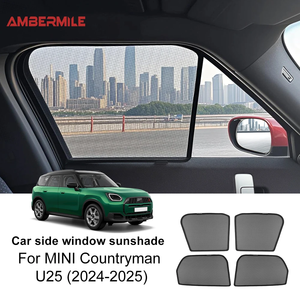 

For Mini Cooper Countryman 2024 2025 U25 Mesh Cover Side Window Sunshade Magnetic Shade Blind Car Accessories