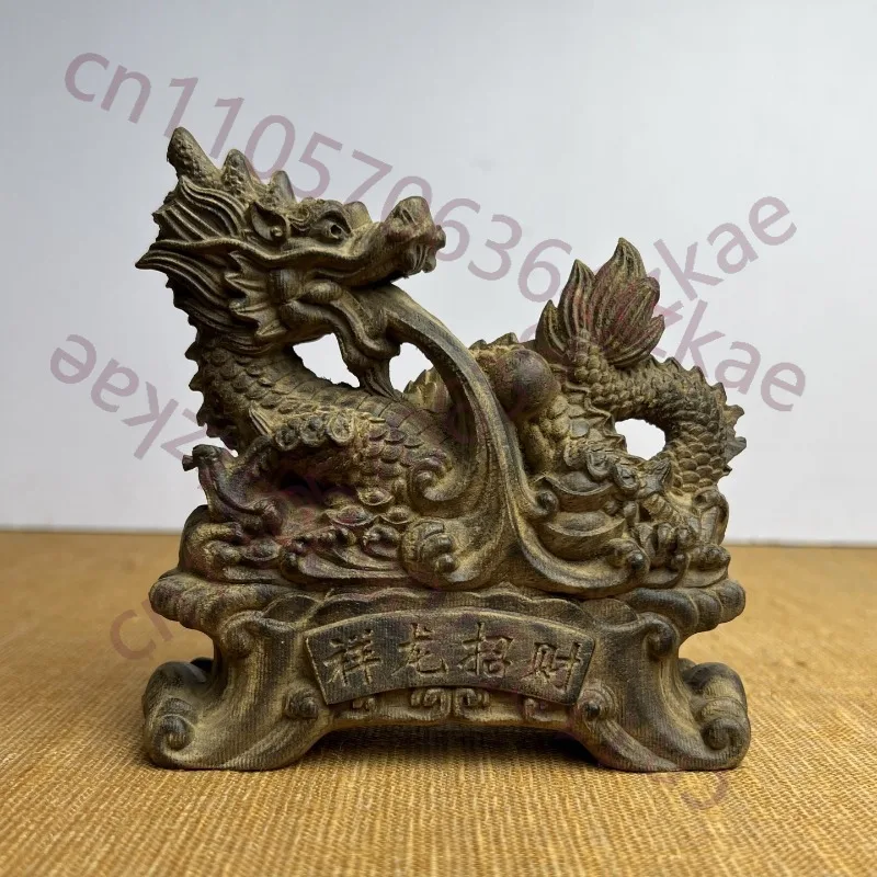 

Резная статуэтка дракона из агарового дерева - 12x14x5 см, скульптура дракона, играющего с жемчугом, для декора дома, привлечения богатства и удачи, фэн-шуй