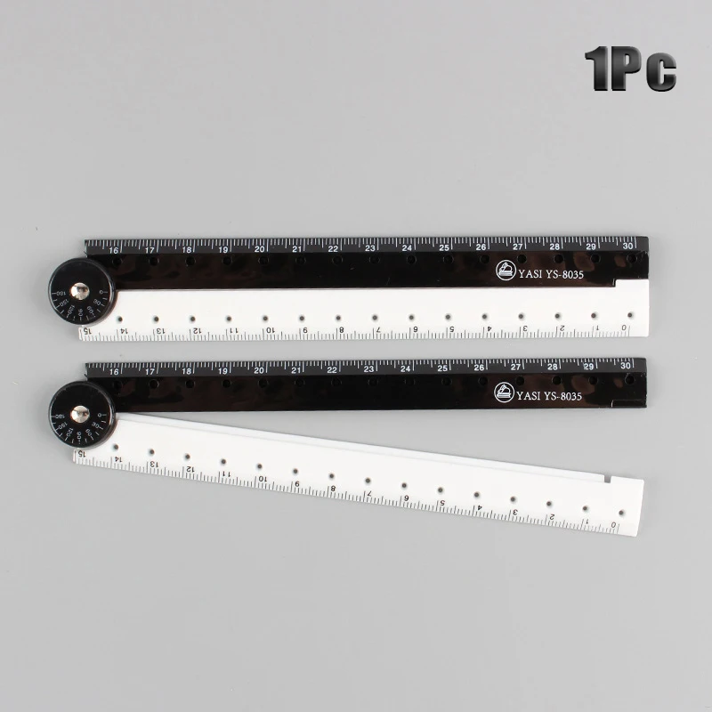 Black And White Simple Folding Ruler Folding Straight Rulers Drawing Measuring Tools Student Stationery School Supplies