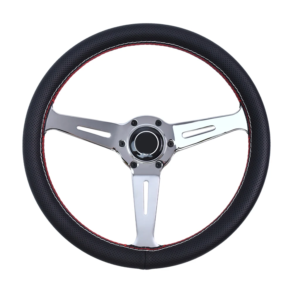 

Custom 350mm 14 Inch Sport Drift Steering Wheel Black Leather Aluminum Alloy Car Modified Steering Wheel With 5mm Bracke