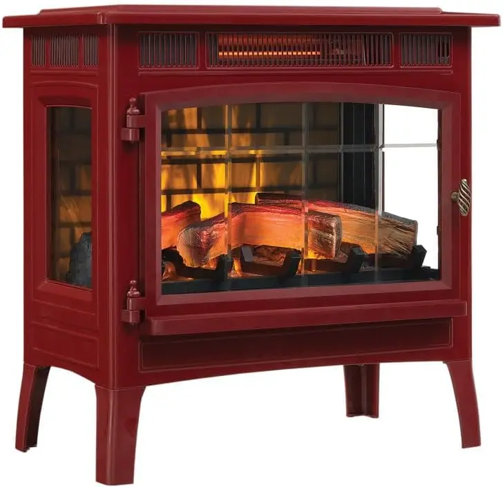 Stove Heater with 3D Flame Effect for 1,000 Sq. Ft. Cinnamon