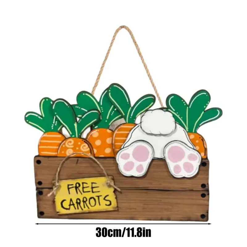 Easter Welcome Sign Bunny Spring Wall Hanger Rustic Adorable Water Resistant Durable Anti Fade Happy Easter Door Hanger Front