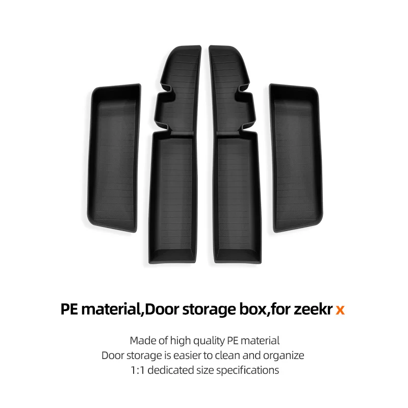 Front Under-door Storage Box For ZEEKR X Soft Plastic Material Black Auto Interior Accessories