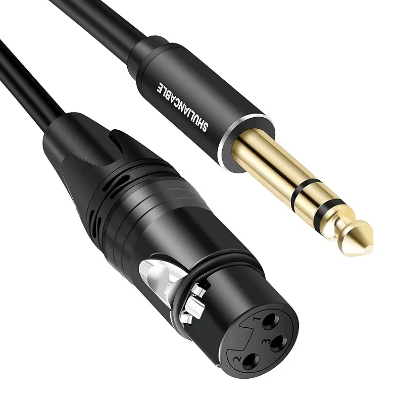 Kabel Lungfish XLR do 1/4, zrównoważony XLR żeński do 1/4 cala kabel typu jack TRS, używany do systemów stereo, odbiorników mikrofonowych itp