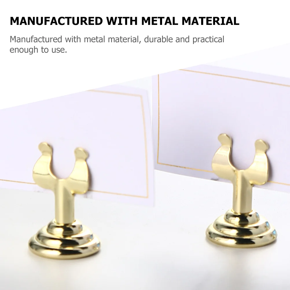 3 Pcs U 자형 번호판 참고 클립 홀더 테이블 데스크탑 스탠드 카드 번호 홀더 카드 랙 금속 사진 프레임