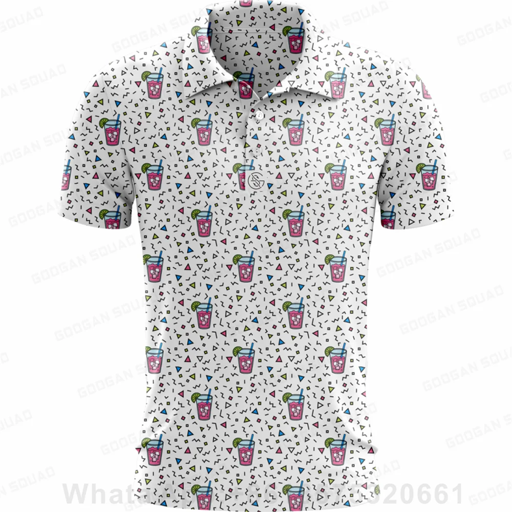 Golf Shirts For Kids Summer Golf Polo Shirts Short Sleeve Quick-drying Fit Casual Versatile Printed T-shirt Lapel Buttons Shirts view 4