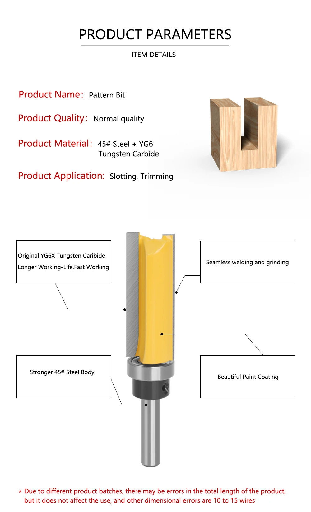 Imagem -06 - Lavie-flush Trim Padrão Router Bit Bits de Rolamento Superior e Inferior Fresa para Madeira Cortadores de Madeira Mc02214 mm 1pc