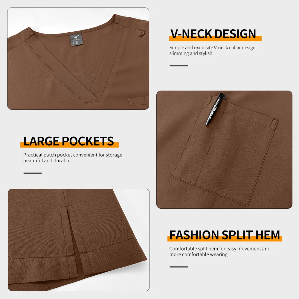 Accessori per infermiere slim fit Uniformi per scrub medico Set per scrub ospedaliero per donna Clinica odontoiatrica Tute per chirurgia Abbigliamento da lavoro per salone di bellezza