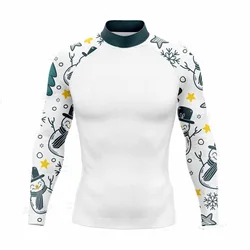 Men Long Sleeve Surf Swimsuit Swimming T-shirt Beach UV Protection Swimwear Rash Guard Surfing Diving Swimsuit Tights Shirt