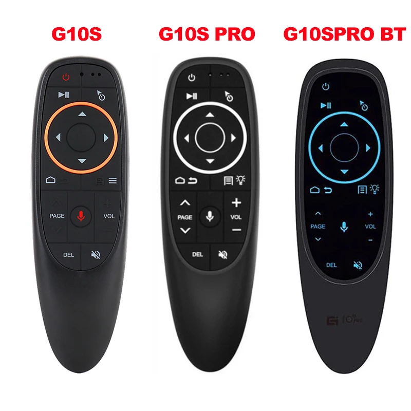 G10 G10S Pro ماوس هوائي 2.4G لاسلكي بإضاءة خلفية صوت وجهاز تحكم عن بعد ميكروفون جيروسكوبي IR تعلم لـ X96 MAX HK1 صندوق تلفزيون أندرويد #1
