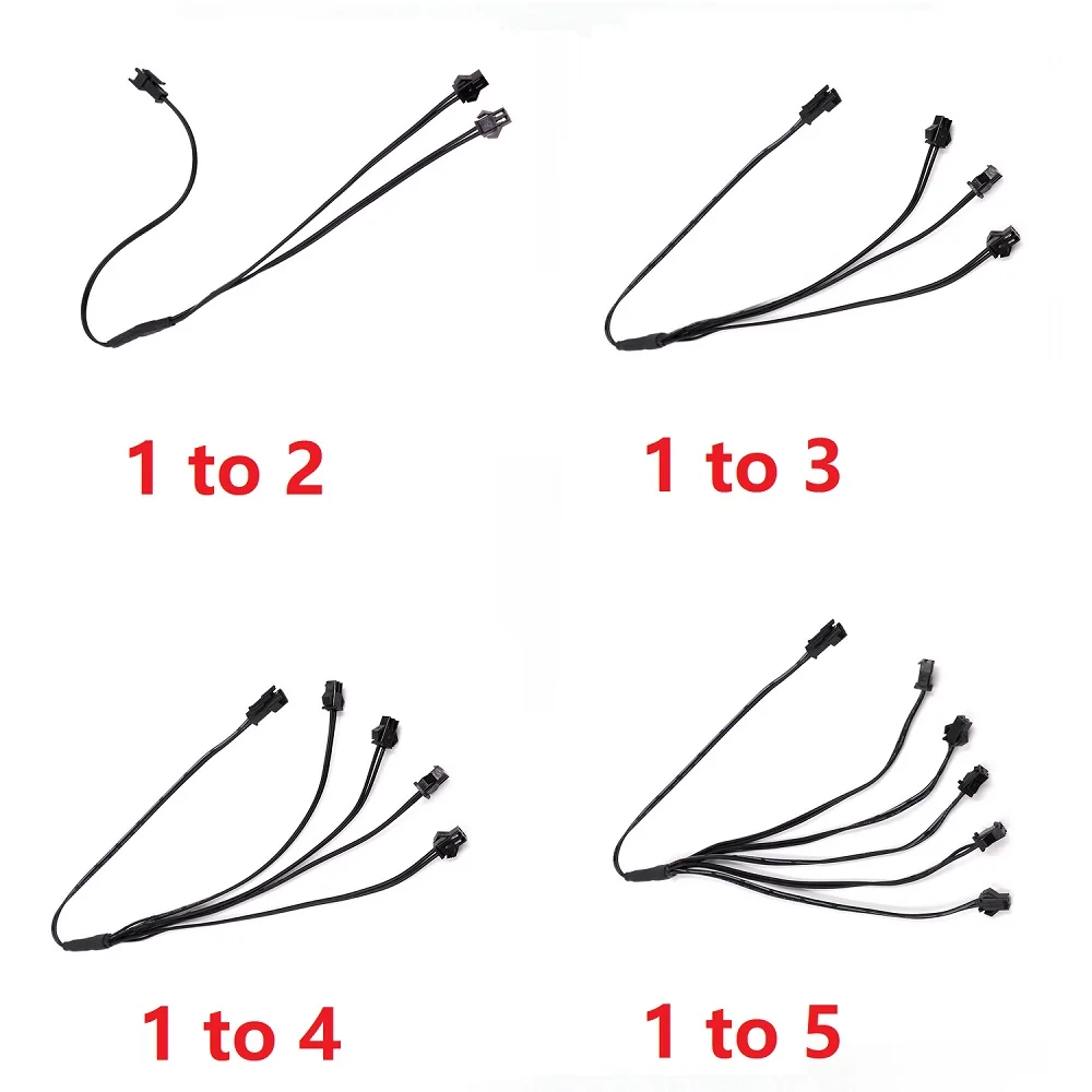 2/3/4/5 Way Splitter Connectors Cable For EL Wire Neon Light LED Wiring Fittings Splitting Wire