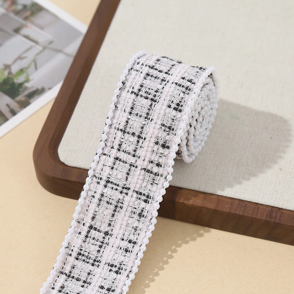 1ヤードレトロエレガントパールエッジリボン DIY ヘアボウ縫製用品ギフト包装装飾トリム工芸材料