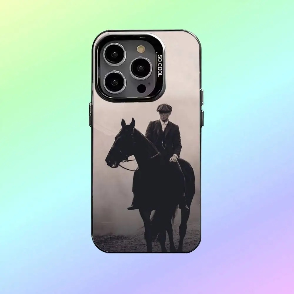 حافظة هاتف P-PeakyS T-Thomas Shelby Blinders لهاتف iPhone17,16,15,14,13,12,11 Plus,Pro Max حافظة هاتف فضية ملونة #2