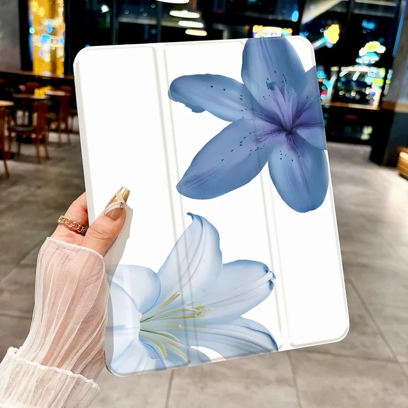Pure&noble/elegant&fragrant Lily PAD CASE For iPad pro 10/11/2020/6th/7th /8th /Air 3rd/Air 4th/9th gen/Air 5th Gen 2022/Air 11