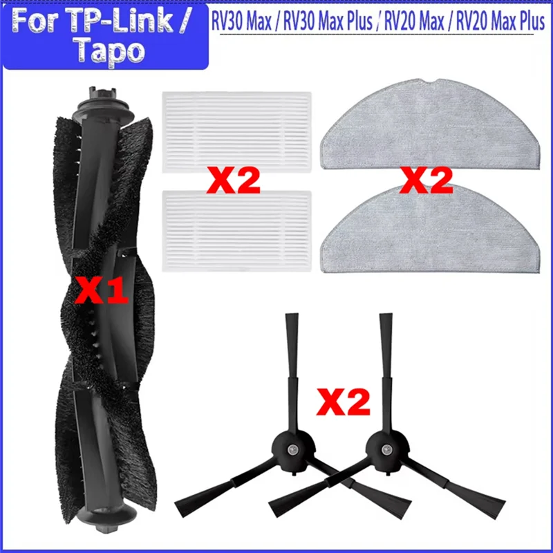 Roller Side Brush Filter Mops Robot Vacuum Accessories For TP-Link Tapo RV20 Max/RV20 Max Plus