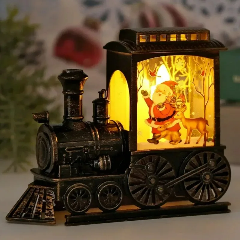 Christmas LED Train Night Lights Battery Powered Outdoor Pendant Lights Christmas Party Gifts Decorations Night Lights