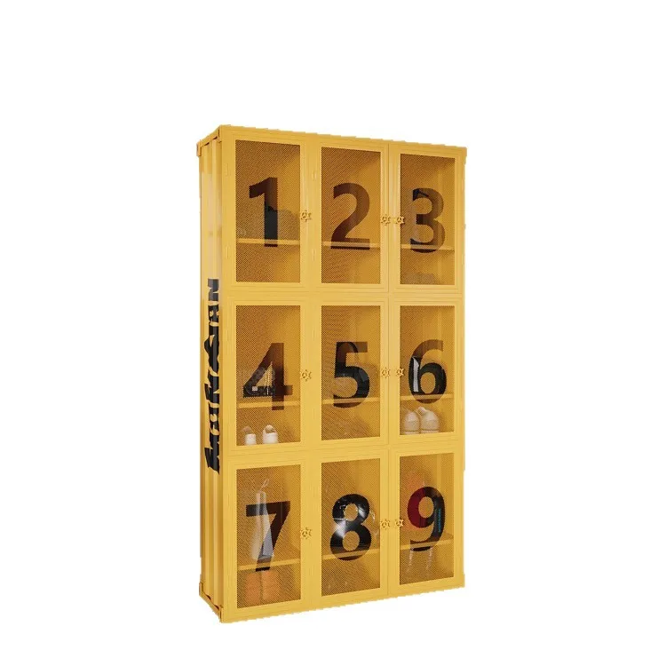 LMM industrial wind belt lock locker staff gym multi-door wrought iron storage cabinet