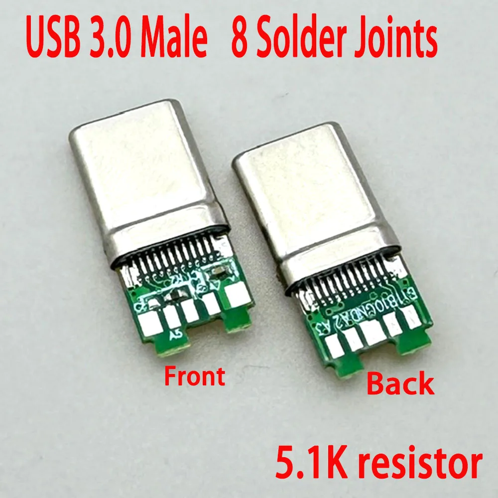 Złącze żeńskie TYPE-C 14P 16P 24Pin z modułem kabla danych, szybka ładowarka USB z przewodem i złącze PCB z podwójnymi rezystorami CC1/CC2