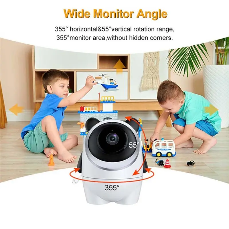 BOFO 4.3 Inch Baby Monitor 2.4Ghz Wifi Remote Audio Two-Way Voice Night Vision Wireless Security Baby Monitoring US Plug