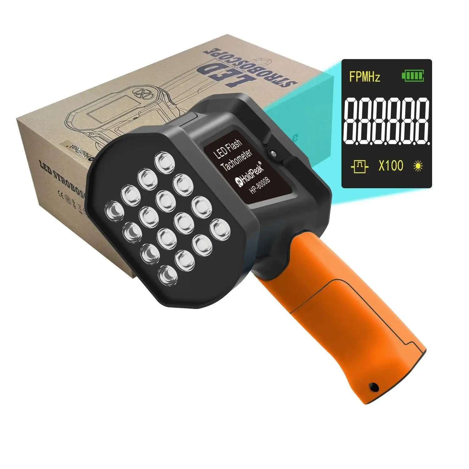 

LED Stroboscopic Meter Motor Flash Flash Speed Meter Tachometer Non-contact Tachometer Digital Display
