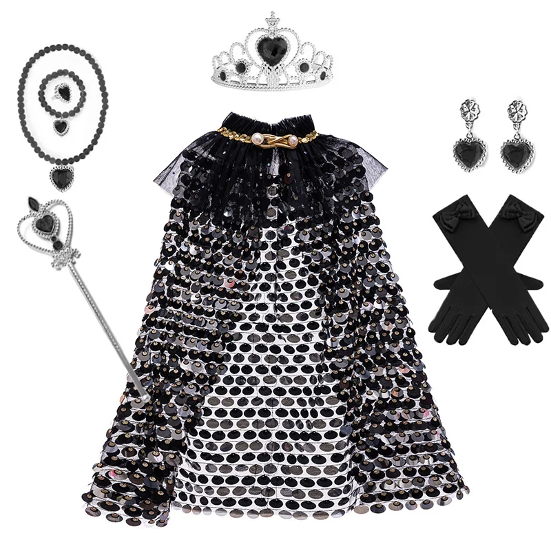 Girls Halloween Masquerade Performance Costume Sequined Cape Suitable For Festival Performances