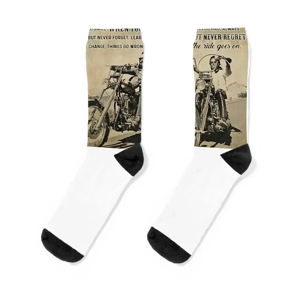 Chopper Biker While On This Ride Called Life You Have Take The Good With The Bad, Smile When You're Sad, Love Socks
