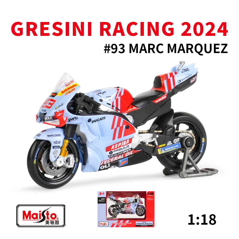 Maisto 1:18 New Model 2024 GP Motorcycle No. 93 Marquis GP Motorcycle Simulation Racing Model
