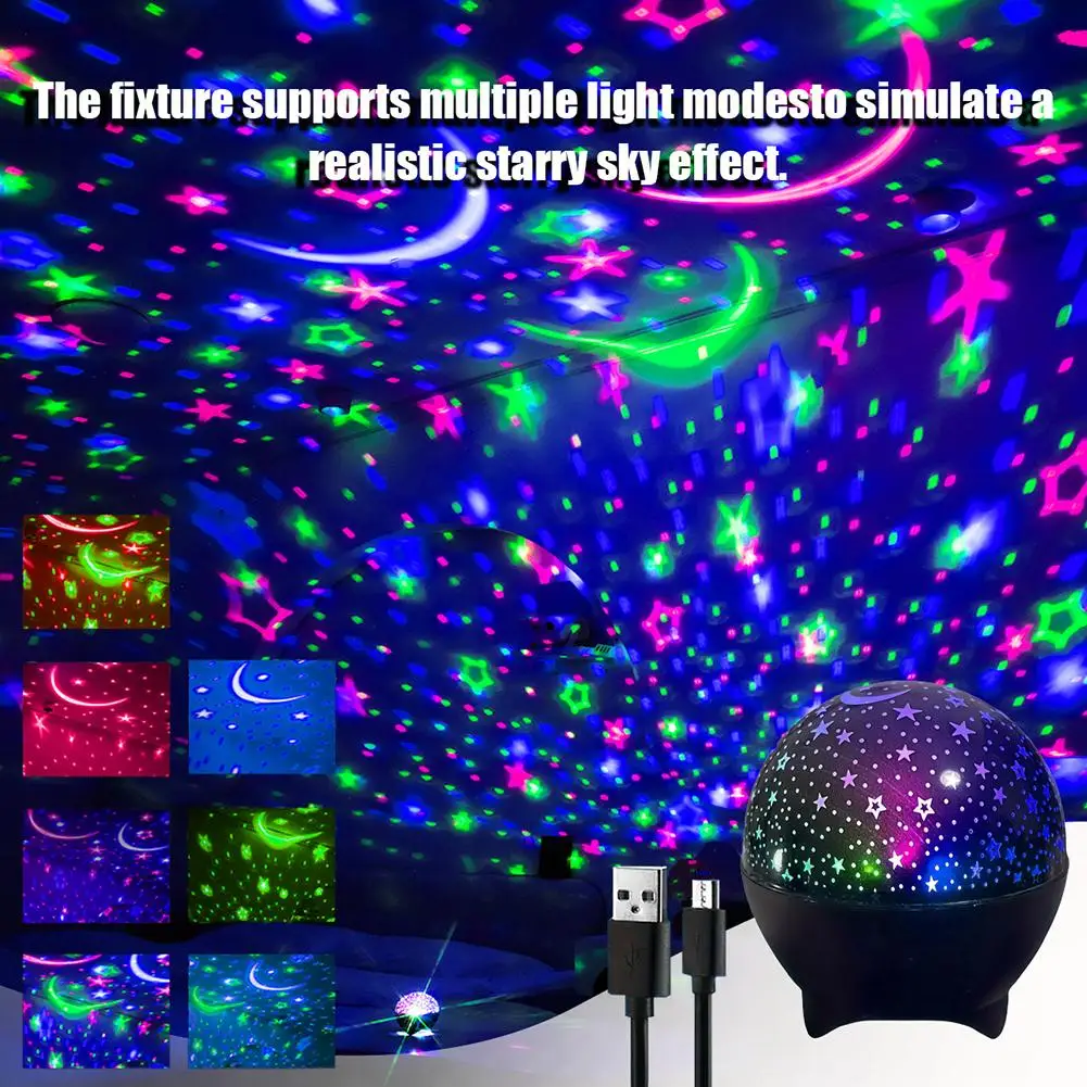 

New Ball Electric USB Lamps Colorful Starry Sky Series 17 Colors Star Moon Ambient Night Light Starry Sky Dream Projection Light