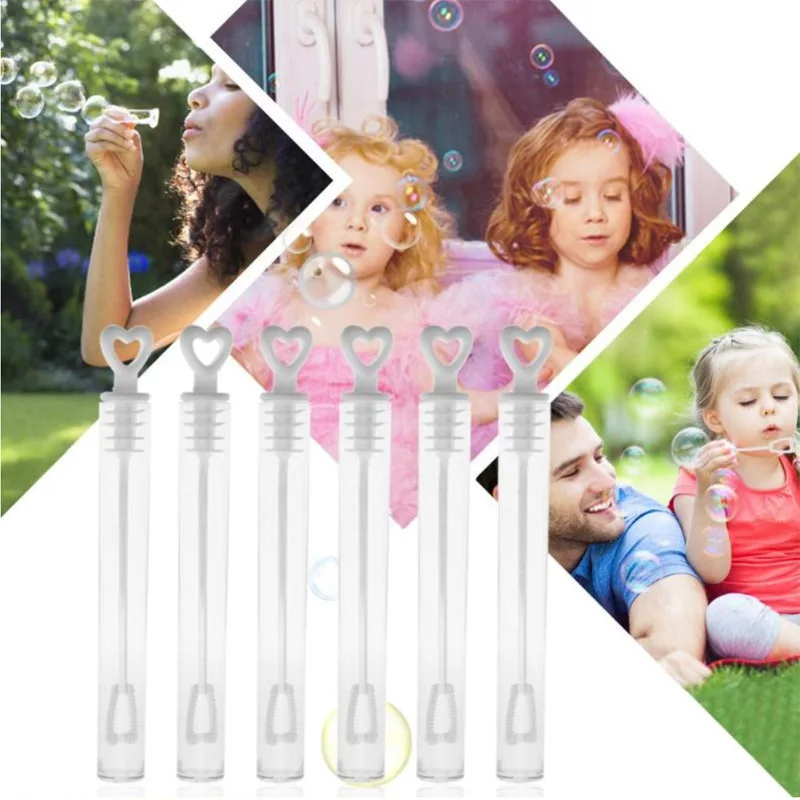 10Pcs/lot Love Heart Wand Tube Bubble Soap Bottle Wedding Gifts For Guests Birthday Party Decor Baby Shower Favors Kids Toys