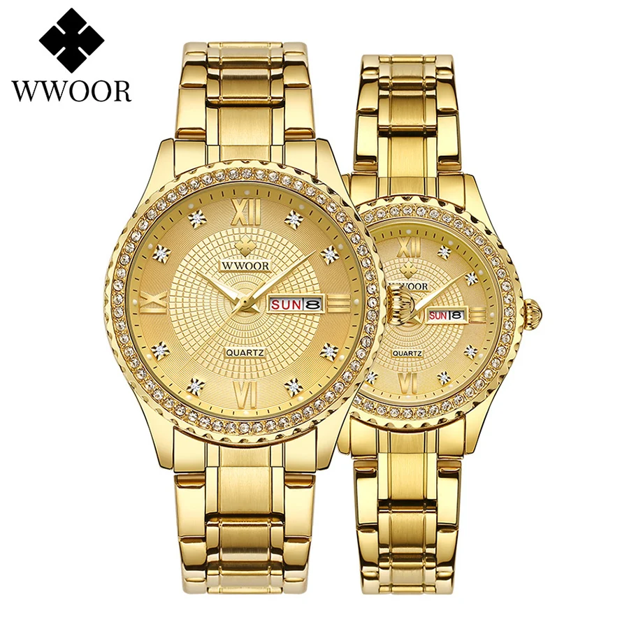 

Couple Watches For Lovers Luxury Brand Waterproof Luminous Complete Calendar Week Display Women's Men Watch Amante Relógios