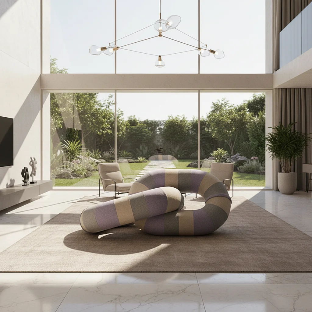 

⁕j Modern Accent Chair Fabric Lazy Sofa for Designer Streetwear Store Lounge & Premium Postpartum Center Relaxation Area Decor