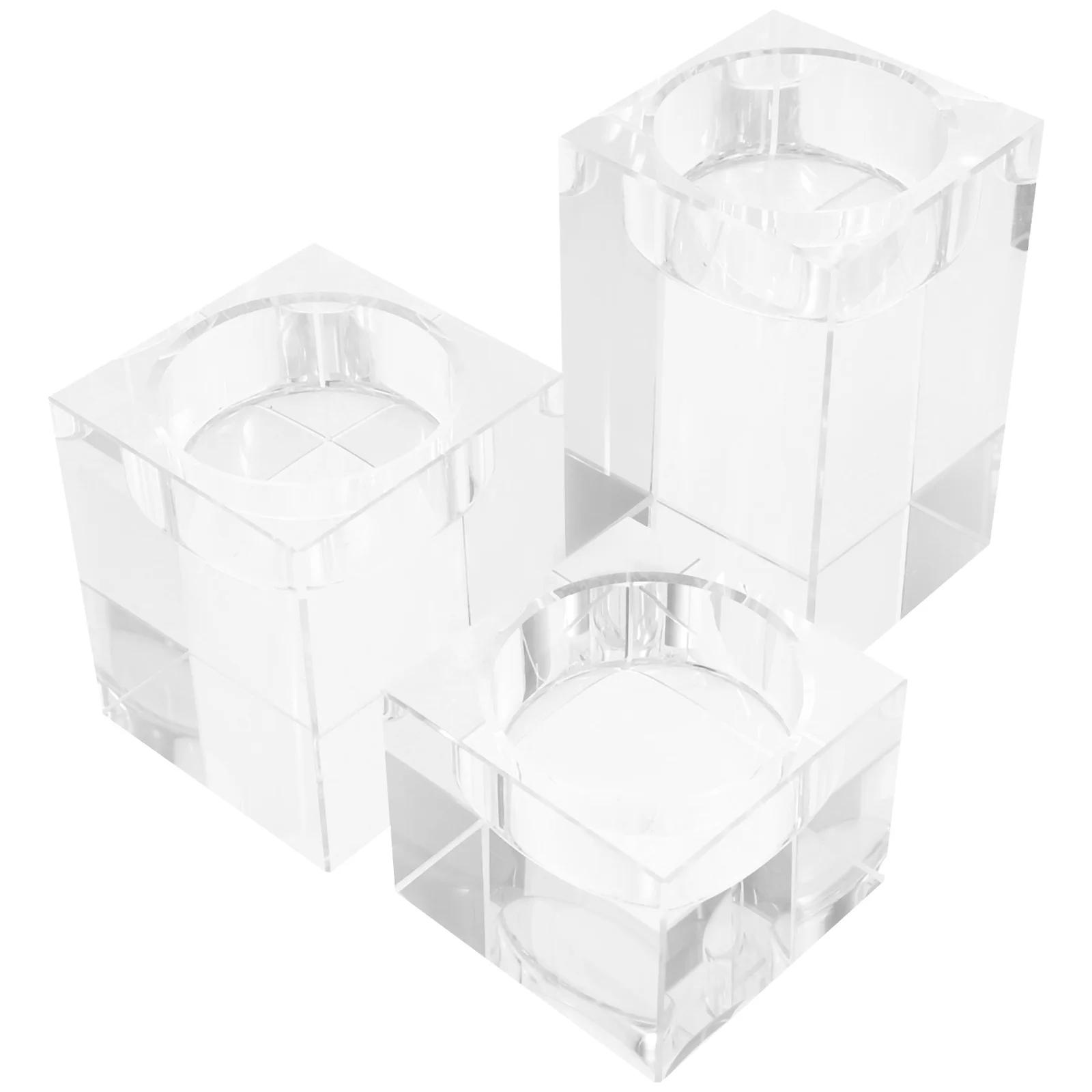 3 قطعة كريستال نذري Tealight أصحاب الجدول محور ديكور المنزل الزفاف عيد الميلاد حامل شموع حامل