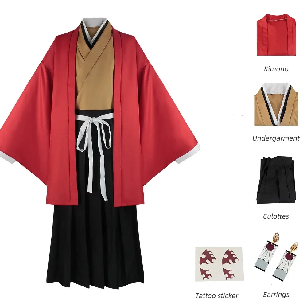 Tsugikuni Cosplay Yoriichi Kostüm Perücke Anime Cosplay Kimono Comic Event Halloween Party japanische Krieger Cosplay Kostüm für Männer