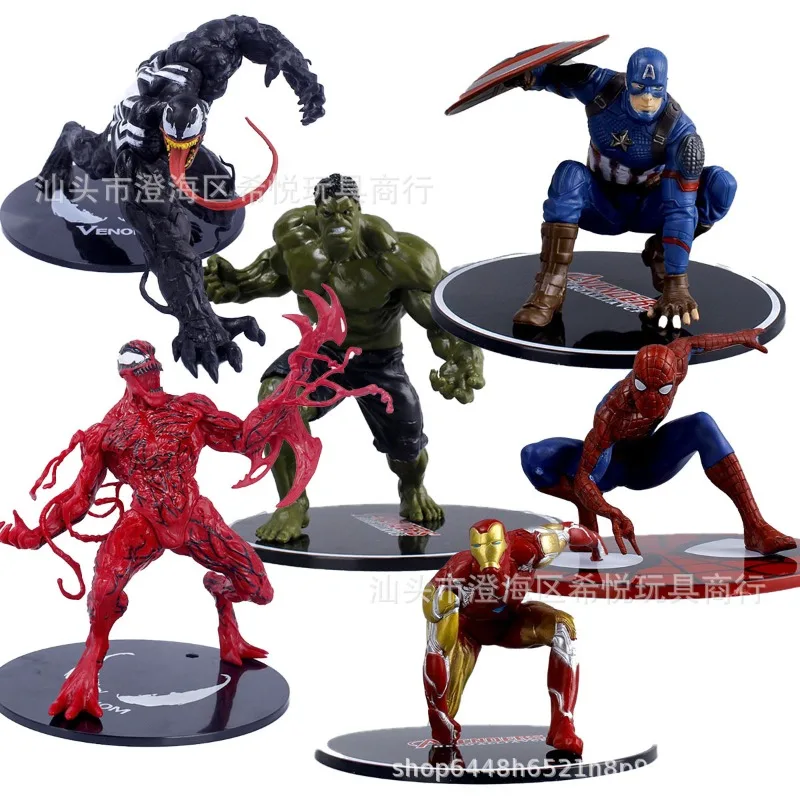 Cartoon Spider-Man Iron Man grün Riesen Miniatur Action figuren Modell Auto Interieur Desktop Ornament Zubehör kreative Dekor