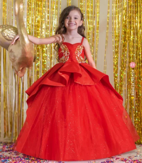 Red Mini Quinceanera Dresses Spaghetti Straps Appliques Flower Girl Dresses For Weddings Mexican Pageant Dresses Baby Customized